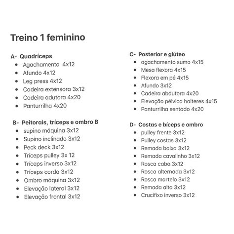 Treino Feminino Definicao