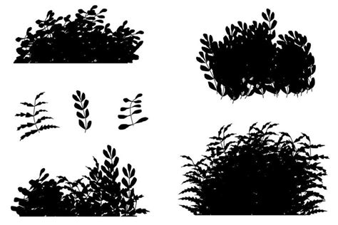 Tree Brush For Photoshop Download Bush Silhouette Vector For Free