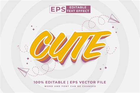 Premium Vector Editable Text Effect Cute 3d Cartoon Style Premium Vector