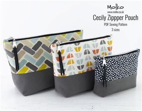 Sew Your Own Zipper Pouches In 3 Sizes With This Pdf Sewing Pattern