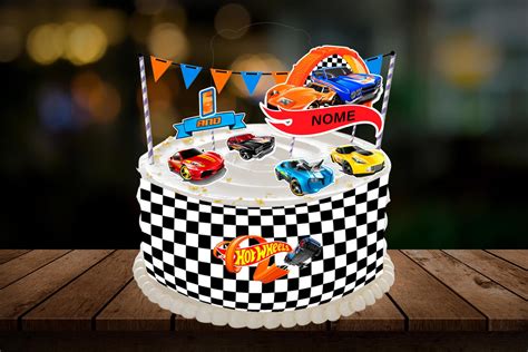 Topo De Bolo Festa Carros Hot Wheels Elo Produtos Especiais