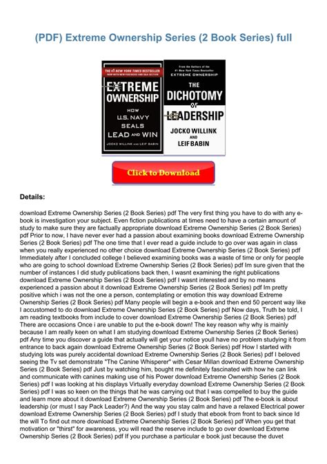 (PDF) Extreme Ownership Series (2 Book Series) full