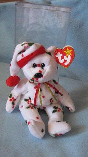 Ty Beanie Baby 1998 Holiday Teddy Christmas Bear Wcase Vintage Ebay