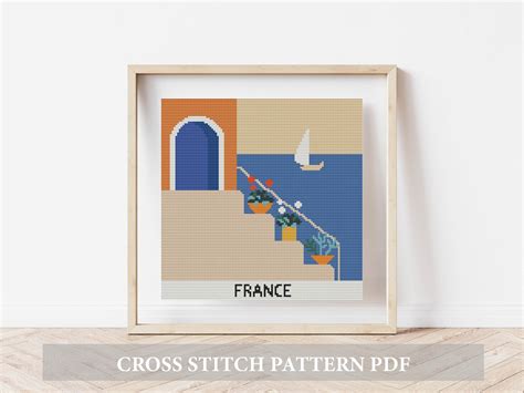 France Cross Stitch Patternprintable PDF Pattern Easy Etsy