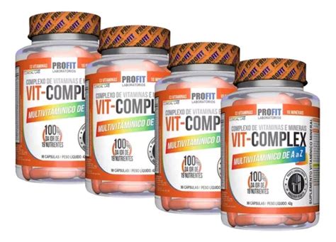 4x Multivitamínico Vit Complex A Z 90 Capsulas Profit Frete grátis