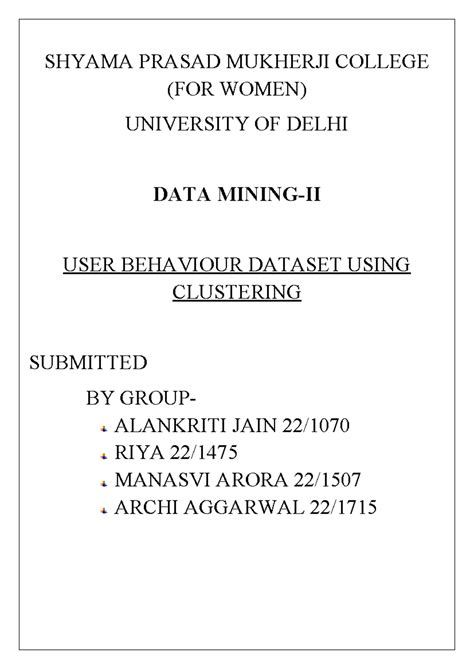 unit  dm  assignment  shyama prasad mukherji college