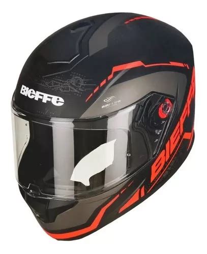 Capacete Moto Fechado Bieffe B Naked Preto Vermelho Fosco Tamanho Cor Naked Preto Vermelho