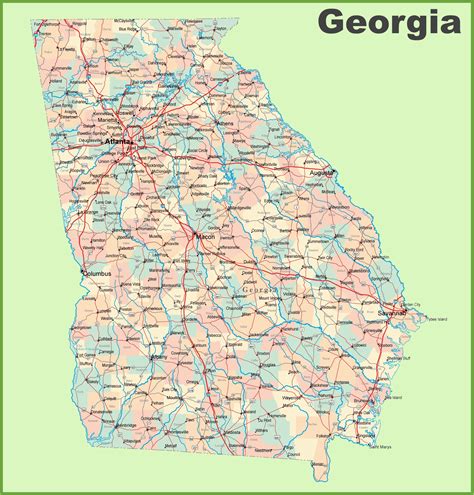 Georgia County Map United States