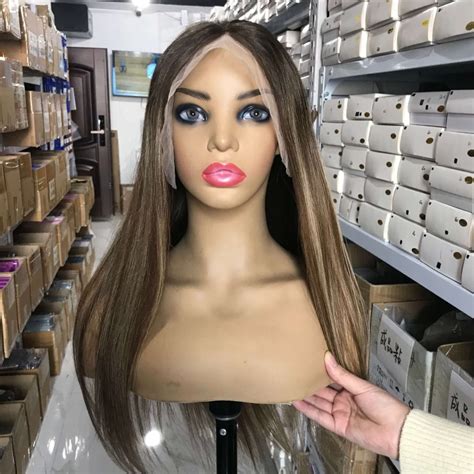 Brown Highlight Brunette Color Straight B Human Hair X Lace Front Wig Jxb Cap Size