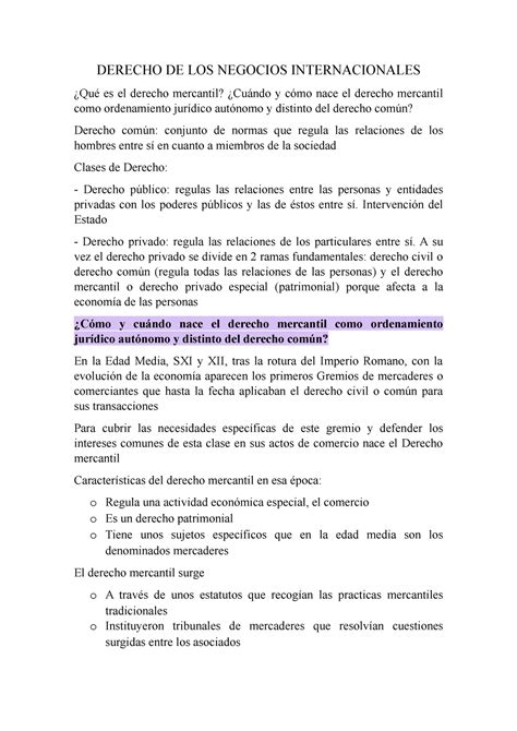 Derecho De Los Negocios Internacionales Derecho De Los Negocios