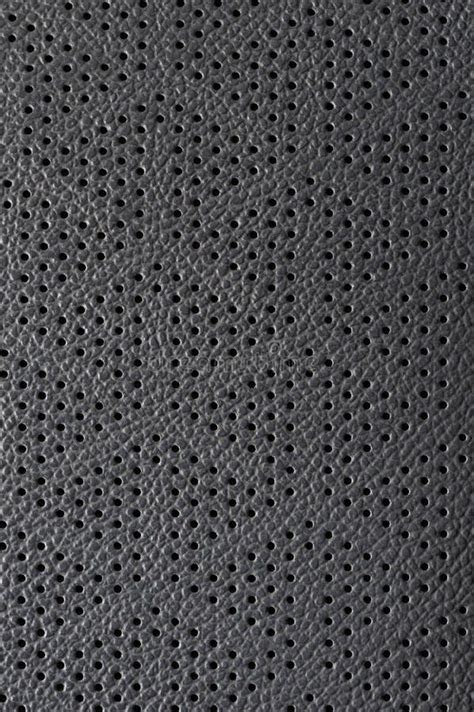 Perforated Black Leather Background Stock Photo Image Of Gray