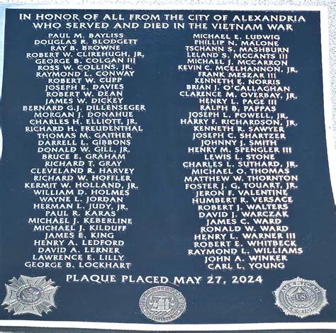 alexandrias fallen heroes honored   vietnam war plaque