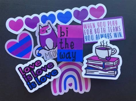 Bisexual Sticker Pack Lgbtq Stickers Pride Stickers Water Bottle