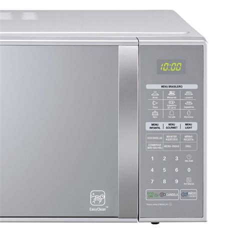 Microondas Lg Easy Clean L Prata Espelhado Grill V Mh Ra