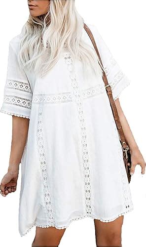 Wander Agio Beach Swimsuit For Women Sleeve Coverups Bikini Cover Up Dress Lace Dresses Joint