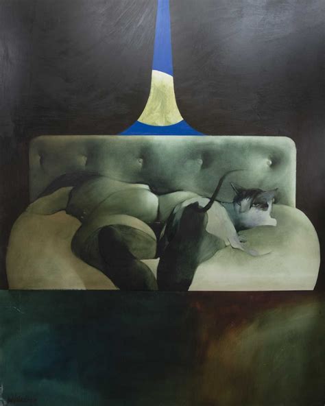 Lot 157 - GIRL ON A BED, AN OIL BY NEIL DALLAS BROWN