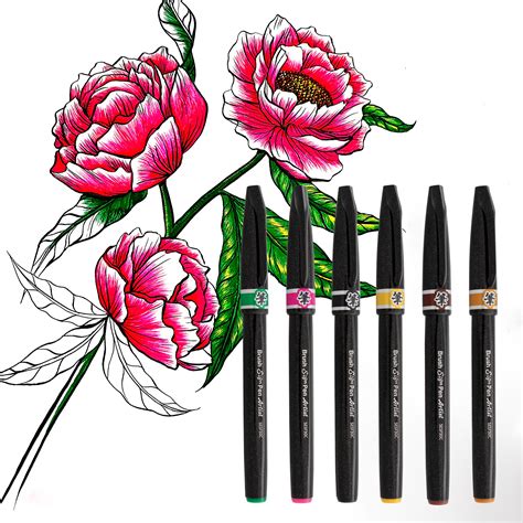 pentel arts brush sign  artist ultra fine brush set