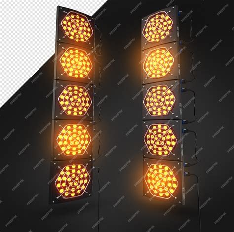 Premium Psd A Black And White Photo Of A Set Of Lights That Are Lit Up