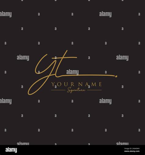 Gt Signature Logo Template Stock Vector Image Art Alamy