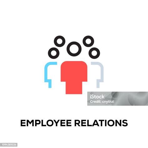 Flat Line Design Style Modern Vector Employee Relations Icon Stock