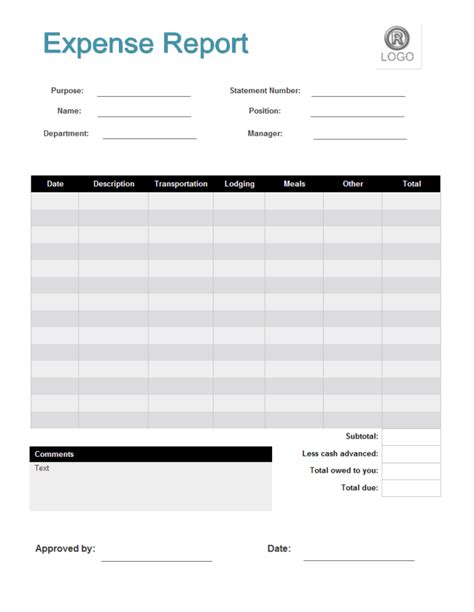 Microsoft Word Expense Report Template 1