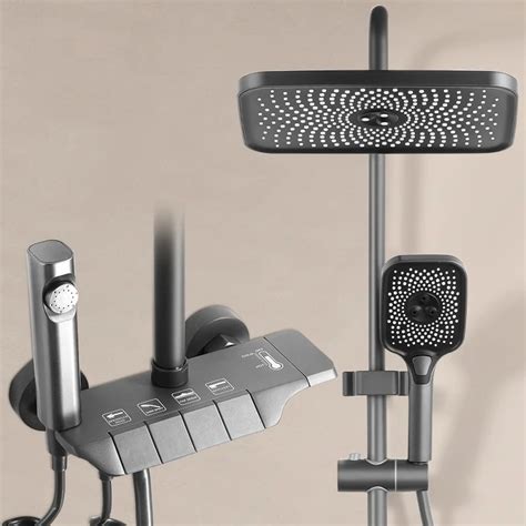 Hot Cold Wall Mounted Bathroom Shower Set System Luxury Rain Rainfall Shower Mixer Set Outdoor