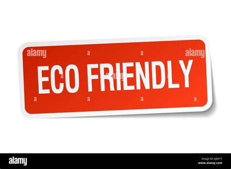 Eco Friendly Red Square Sticker Isolated On White Stock Photo Alamy
