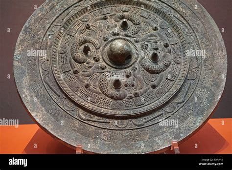 Bronze Mirror Artifact On Display At The National Museum Tokyo Japan