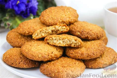 Рецепт: Овсяное печенье с орехами на RussianFood.com