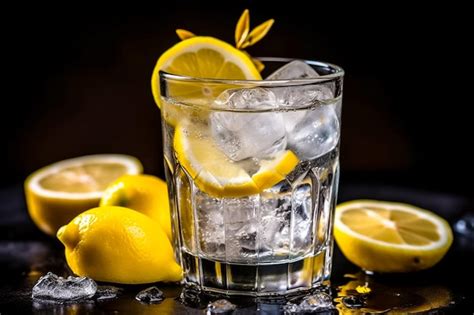Premium Ai Image Lemon Soda Salted Lemon Soda In Dark Background