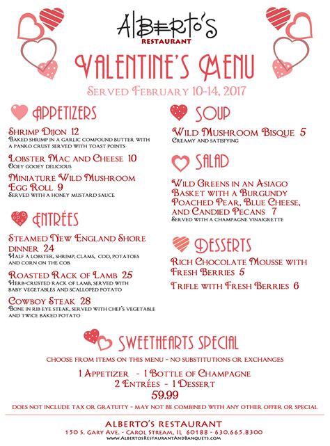 Celebrate Valentine’s Day with A Romantic Dinner for 2 at Alberto’s ...