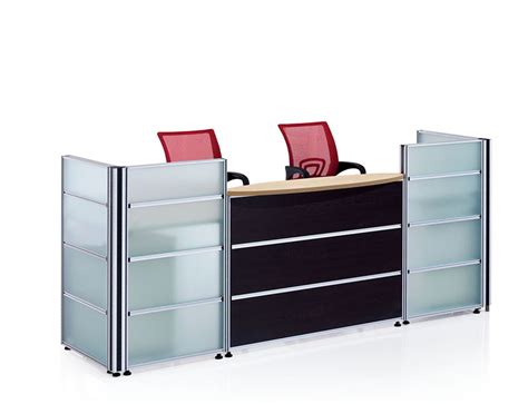 Small Glass Reception Desk for office