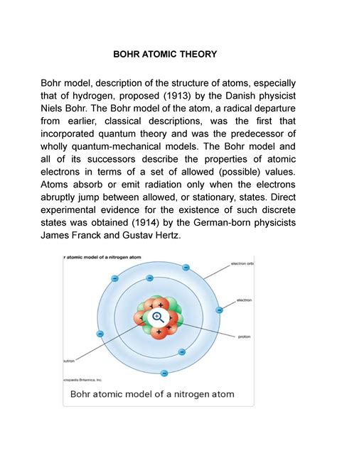 Niels Bohr Atomic Theory