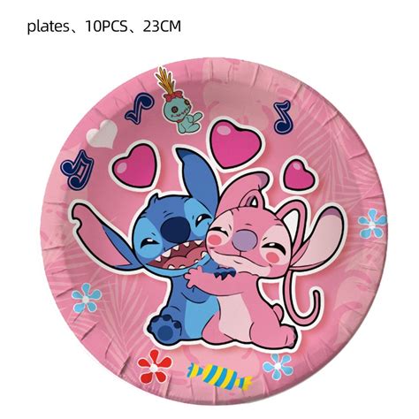 Vaisselle Jetable Rose Lilo Stitch D Coration De F Te D Anniversaire