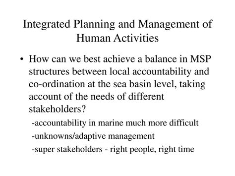 Integrated Planning And Management Of Human Activities Ppt Download