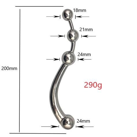 Stainless Steel Metal Anal Plug Double Dildo Penetration Anal Beads Butt Plug Basic Fake Penis