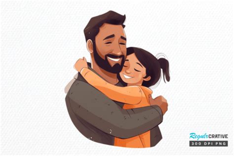 Watercolor Dad And Daughter Clipart Png Graphic By Regulrcrative