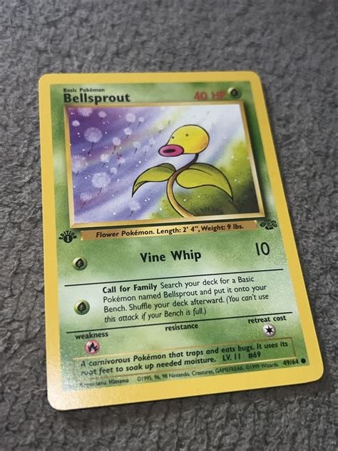 Bellsprout Jungle St Edition Wotc Pokemon Card Ships Fast Lp Nm