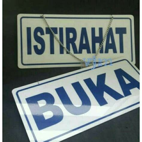 Jual Plat Acrylic Tulisan Buka Istirahat Sign Label Akrilik Indonesia
