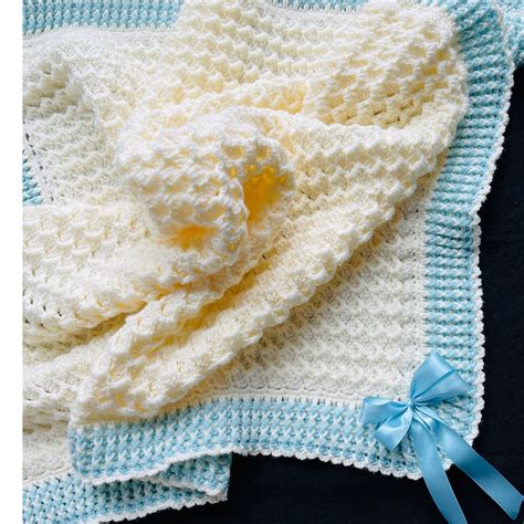 Digital PDF Crochet Pattern Crystal Waves Crochet Stitch Baby Blanket