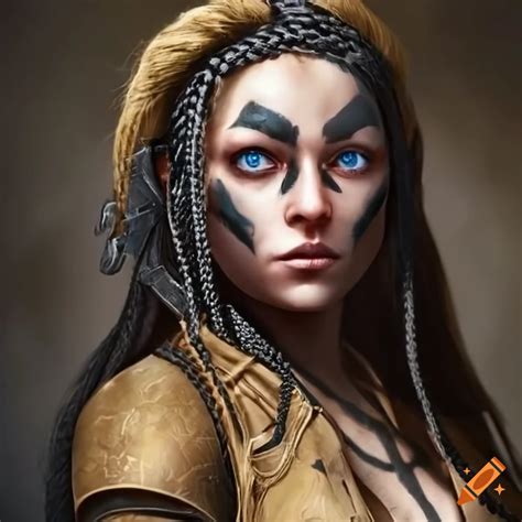 Image Of A Female Adventurer With Black War Paint On Craiyon