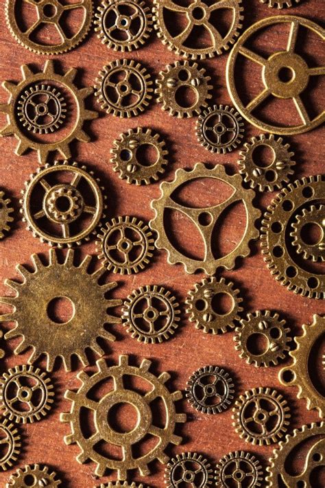 Premium Photo Steampunk Mechanical Cogs Gears Wheels On Wooden