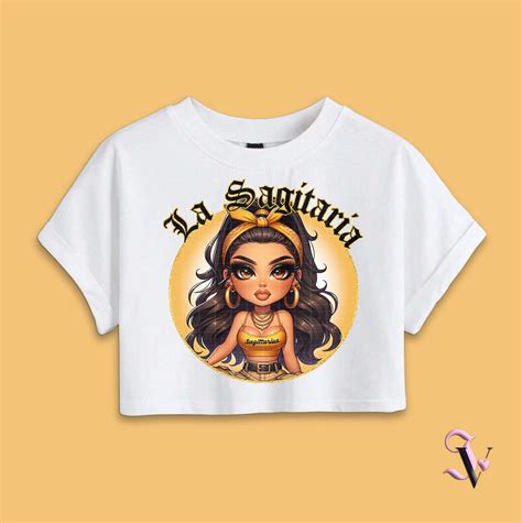 La Sagitaria Chicana Chola Zodiac Chibi Style Latina Shirt Png For Dtf Iron On Print