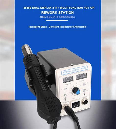 Apd B W Digital Esd In Hot Air Gun Soldering Station Iron For Ic Smd Desoldering