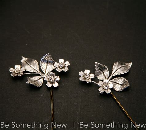 Silver Leaves And Flowers Hair Pins Be Something New