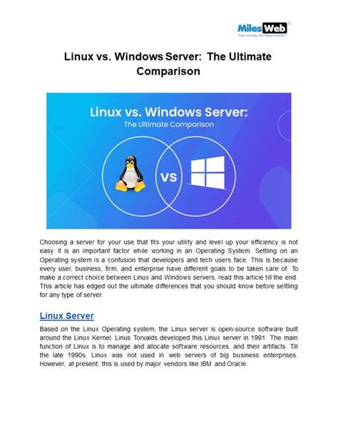 Ppt Linux Vs Windows Server The Ultimate Comparison Powerpoint