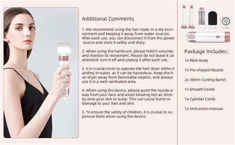 Mieara In Hair Styler Hair Dryer Brush Negative Ionic High Speed Hot Air Brush For