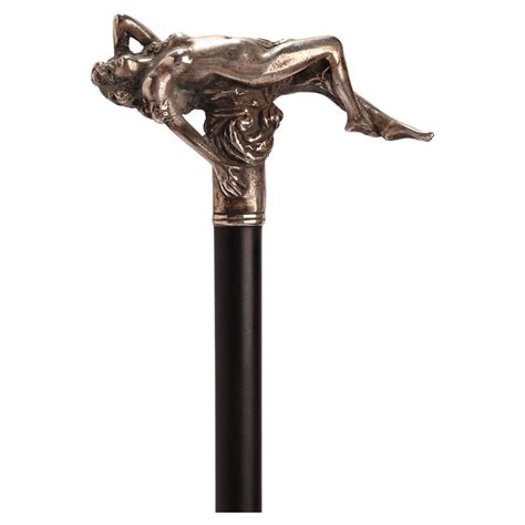Art Nouveau Silver Walking Stick Depicting A Reclining Naked Woman Germany For Sale At StDibs