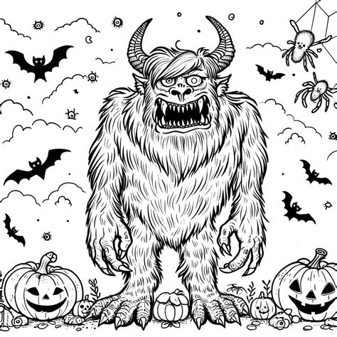 Scary Monster Halloween Coloring Pages Coloring Pages