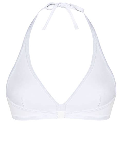 Eres Gang Halterneck Bikini Top In White Modesens